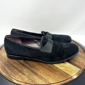 Salvatore Ferragamo Men's 10.5 Black Suede Slip On Loafers Shoes Casual Dress