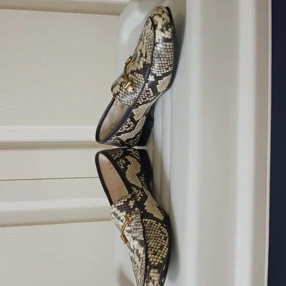 Sam Edelman &quot;Lior&quot; leather snakeskin bit slip on loafers - size 7