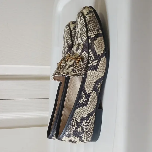 Sam Edelman &quot;Lior&quot; leather snakeskin bit slip on loafers - size 7