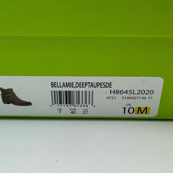 Sam Edelman Bellamie Stacked Heel Squared Toe Pull on Ankle Boots in Deep Taupe
