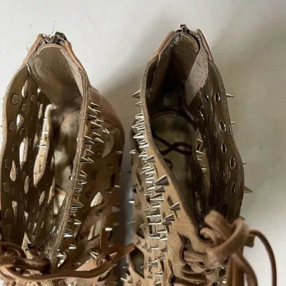 Sam Edelman Daphine Buff nude leather high top sandals Size 7.5M