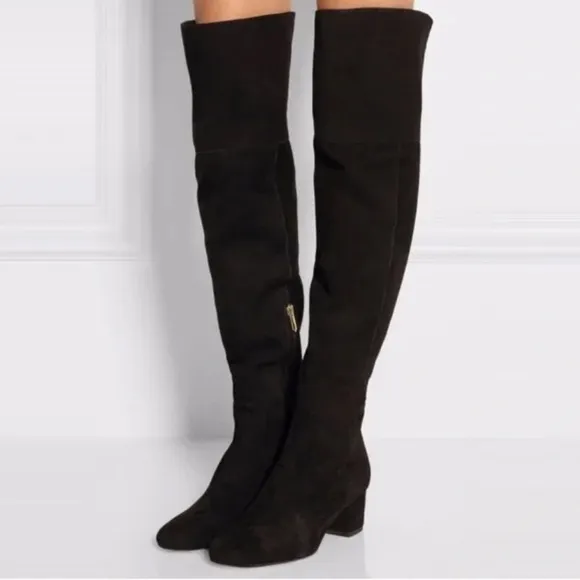 Sam Edelman Elina Over-the-Knee Black Suede Boots Size 10