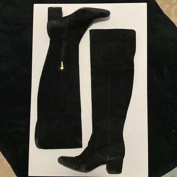 Sam Edelman Elina Over-the-Knee Black Suede Boots Size 10