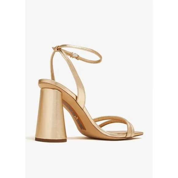 Sam Edelman Kia Ankle Strap High Heel Sandals Gold - 8