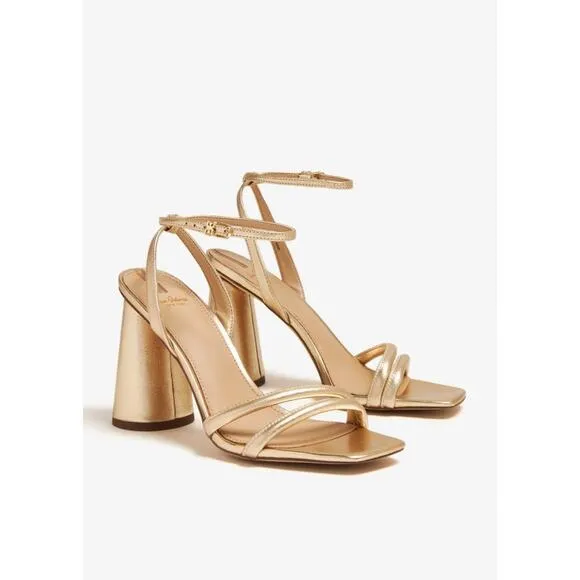 Sam Edelman Kia Ankle Strap High Heel Sandals Gold - 8