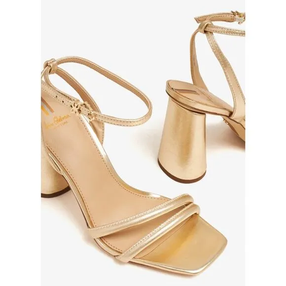 Sam Edelman Kia Ankle Strap High Heel Sandals Gold - 8