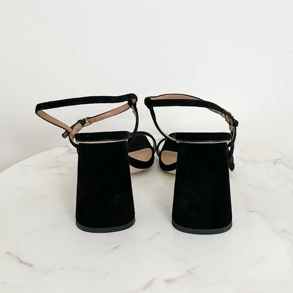 Sam Edelman NEW Kia Ankle Strap High Heel Sandals in Black Suede Size 9