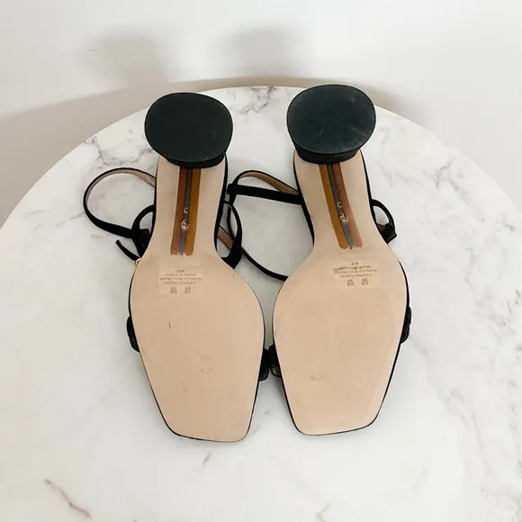 Sam Edelman NEW Kia Ankle Strap High Heel Sandals in Black Suede Size 9