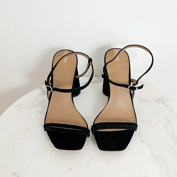 Sam Edelman NEW Kia Ankle Strap High Heel Sandals in Black Suede Size 9