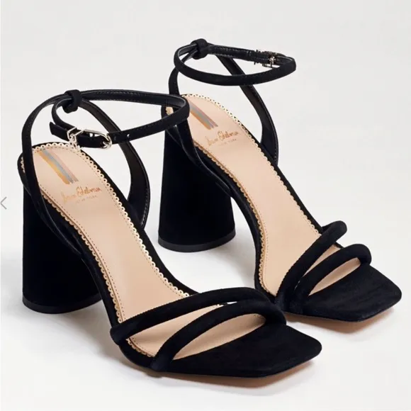 Sam Edelman NEW Kia Ankle Strap High Heel Sandals in Black Suede Size 9