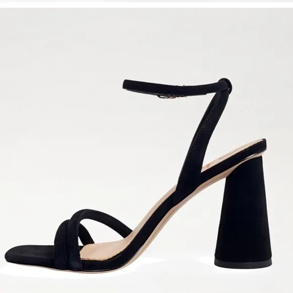 Sam Edelman NEW Kia Ankle Strap High Heel Sandals in Black Suede Size 9