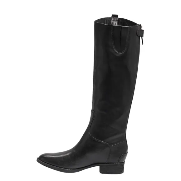 Sam Edelman PENNY Black Leather Riding Boots Athletic Fit Calf NWT 7.5