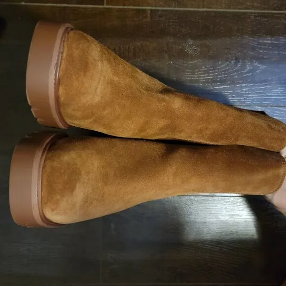 Sam Edelman Rollins Boots Womens 10.5 Suede Neutral Boho Chic Versatile Classic