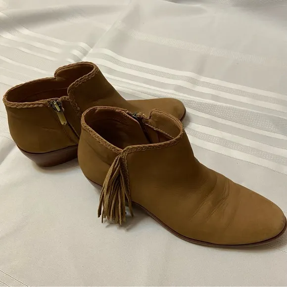 Sam Edelman Tan Leather Womens Booties - Excellent Used Condition Size -7.5