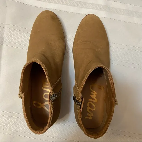 Sam Edelman Tan Leather Womens Booties - Excellent Used Condition Size -7.5