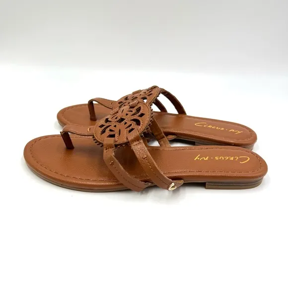 Sam Edelman Women's Circus Canyon Saddle Brown Flat Medallion Sandals 6.5