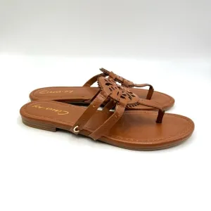 Sam Edelman Women's Circus Canyon Saddle Brown Flat Medallion Sandals 6.5