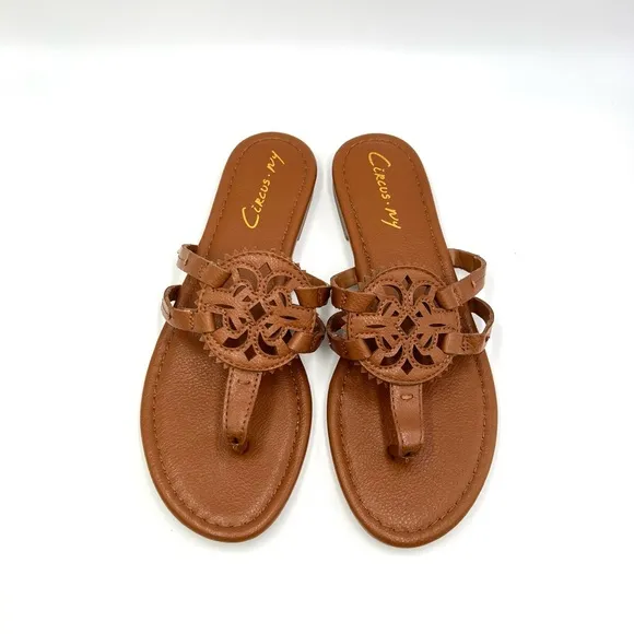 Sam Edelman Women's Circus Canyon Saddle Brown Flat Medallion Sandals 6.5