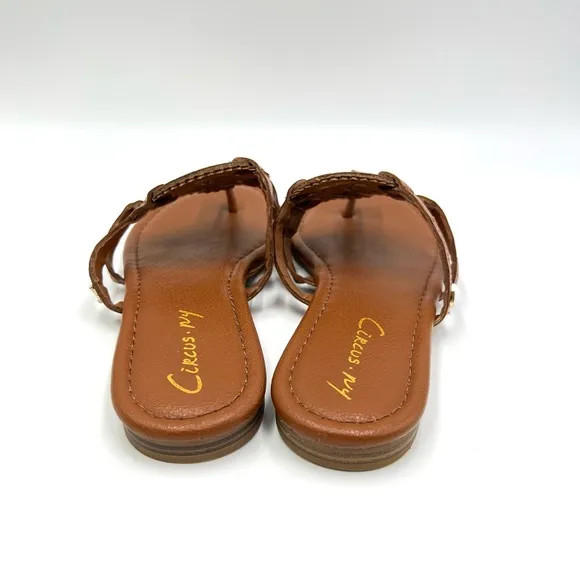 Sam Edelman Women's Circus Canyon Saddle Brown Flat Medallion Sandals 6.5