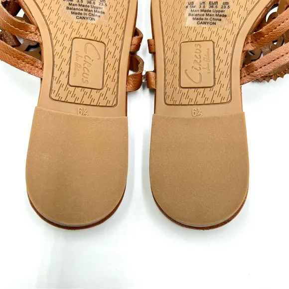 Sam Edelman Women's Circus Canyon Saddle Brown Flat Medallion Sandals 6.5