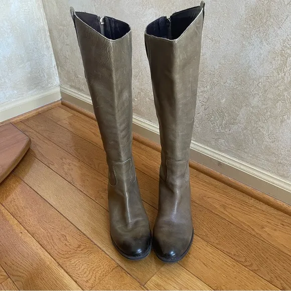Sam Edelman Womens Penny Boots Size 7.5 Tall Tan Leather Low Heel Boho