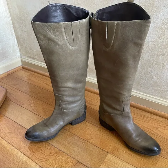 Sam Edelman Womens Penny Boots Size 7.5 Tall Tan Leather Low Heel Boho