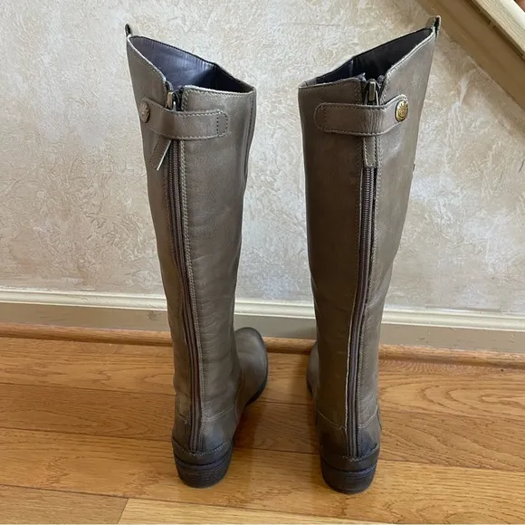 Sam Edelman Womens Penny Boots Size 7.5 Tall Tan Leather Low Heel Boho
