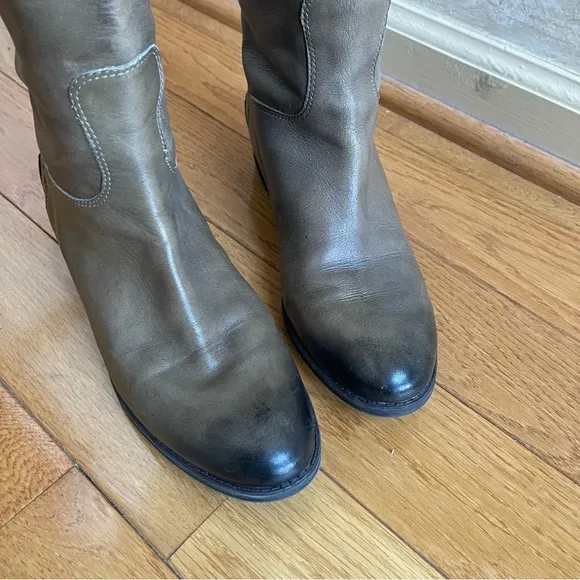 Sam Edelman Womens Penny Boots Size 7.5 Tall Tan Leather Low Heel Boho