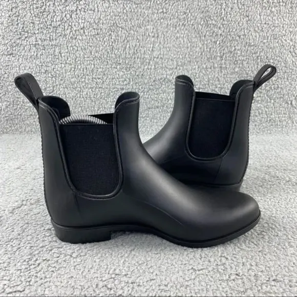 Sam edelman rain Boots Tinsley Black Slip On Womens 7 W Elastic Sides Ankle‎