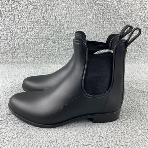 Sam edelman rain Boots Tinsley Black Slip On Womens 7 W Elastic Sides Ankle‎