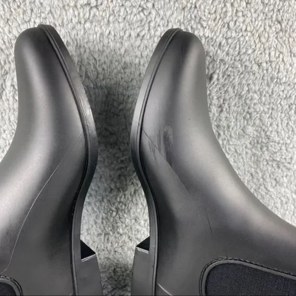 Sam edelman rain Boots Tinsley Black Slip On Womens 7 W Elastic Sides Ankle‎