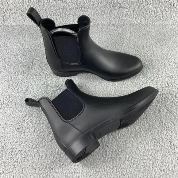 Sam edelman rain Boots Tinsley Black Slip On Womens 7 W Elastic Sides Ankle‎