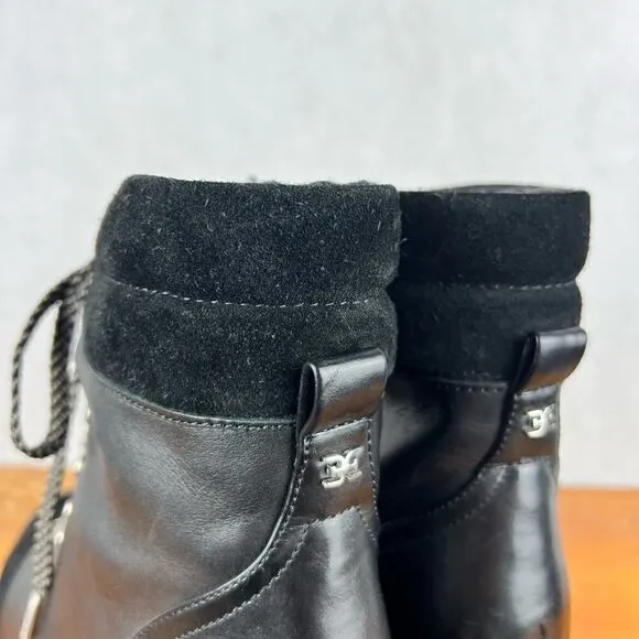 Sam Elderman Black Suede Toe Heeled Boots