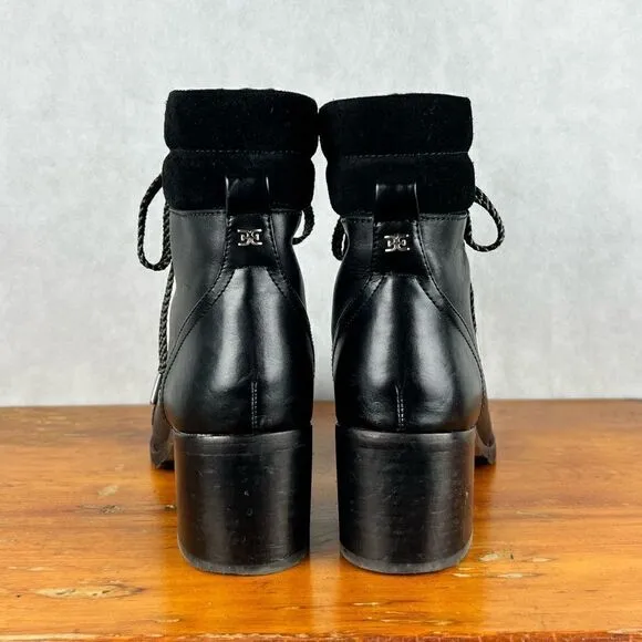 Sam Elderman Black Suede Toe Heeled Boots