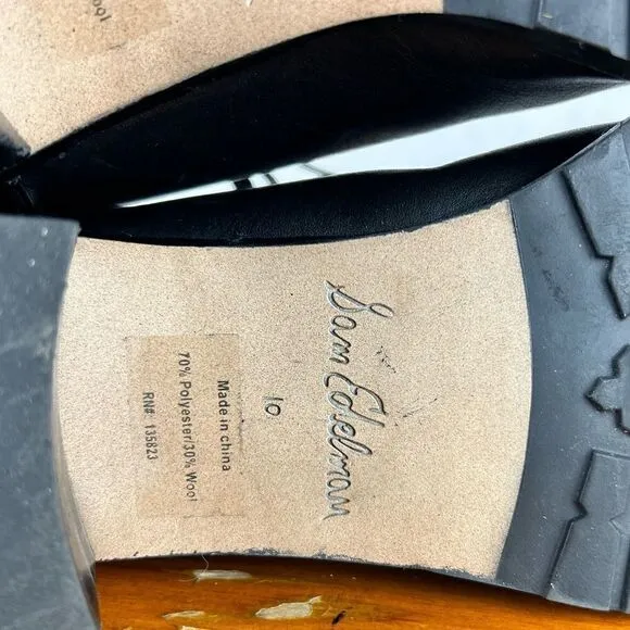 Sam Elderman Black Suede Toe Heeled Boots