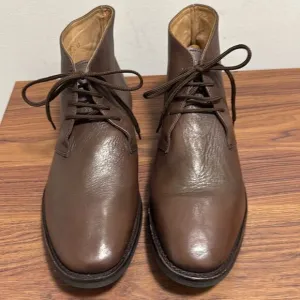 Samuel Windsor Handmade Brown Leather Lace Up Ankle Boots. Mens size 12.