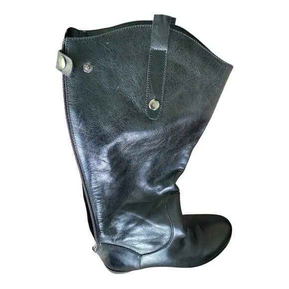 San Jacinto New Without Box Black Leather Riding Boots size 5 Bikercore  🚴‍♂️