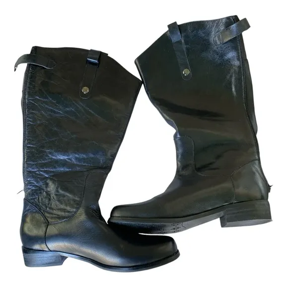 San Jacinto New Without Box Black Leather Riding Boots size 5 Bikercore  🚴‍♂️