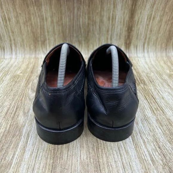 San Remo Genuine‎ Ostrich Penny Loafers Men's Size 9.5 M Black Shoes Casual