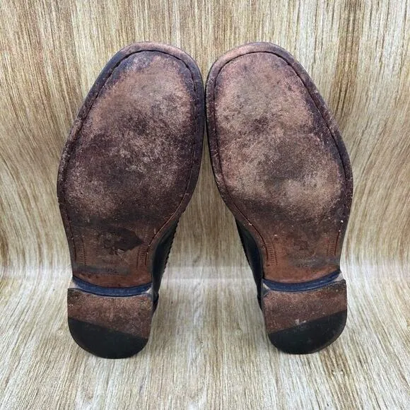 San Remo Genuine‎ Ostrich Penny Loafers Men's Size 9.5 M Black Shoes Casual