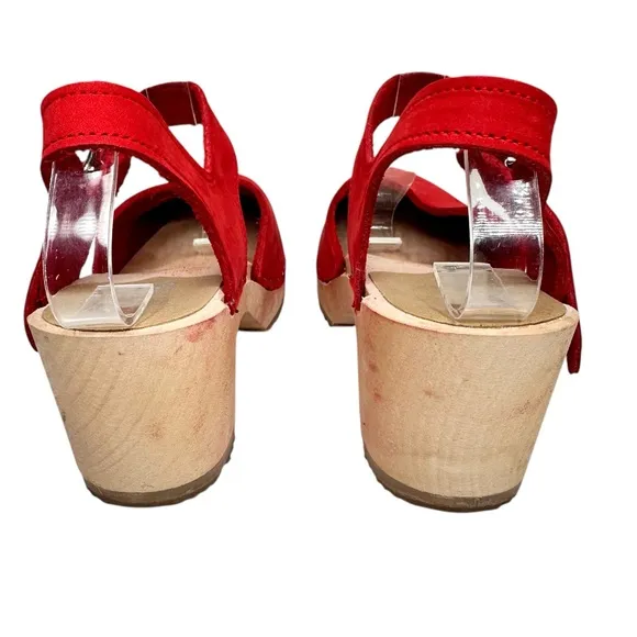 Sandgrens Nora Classic Clog Sandals Red SZ 36