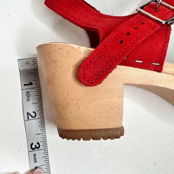 Sandgrens Nora Classic Clog Sandals Red SZ 36