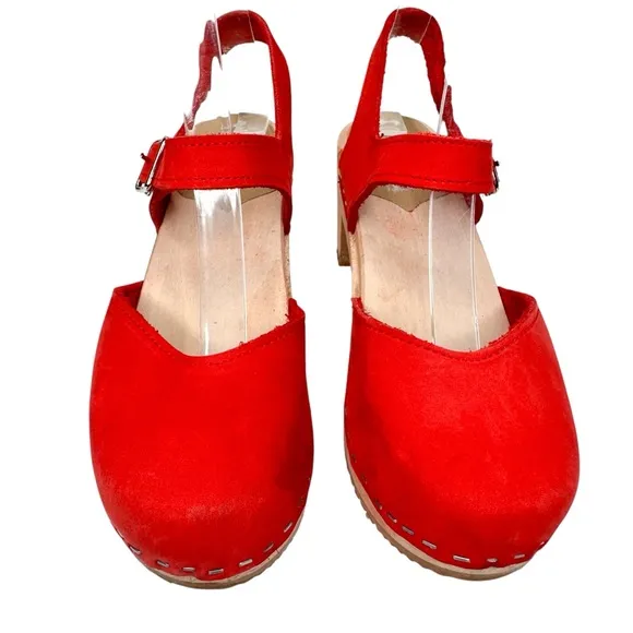 Sandgrens Nora Classic Clog Sandals Red SZ 36