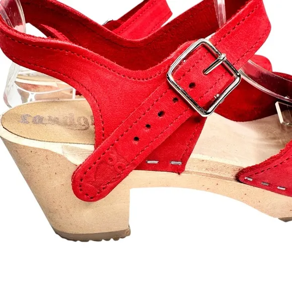 Sandgrens Nora Classic Clog Sandals Red SZ 36