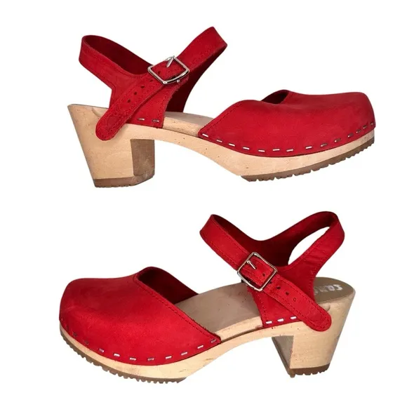 Sandgrens Nora Classic Clog Sandals Red SZ 36