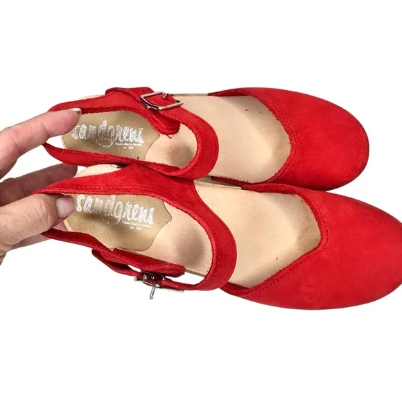 Sandgrens Nora Classic Clog Sandals Red SZ 36