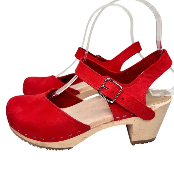 Sandgrens Nora Classic Clog Sandals Red SZ 36