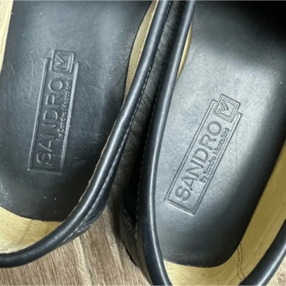 Sandro | Black Leather Tassel Loafers Sz 9