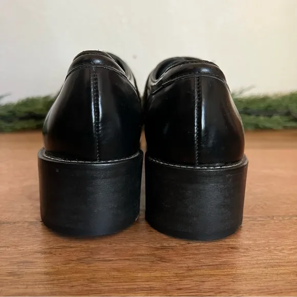 Sandro Black Patent Leather Buckle Loafers Size 7