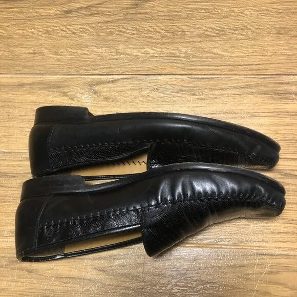 Sandro Moscolini men black loafers, Lizard leather, 13